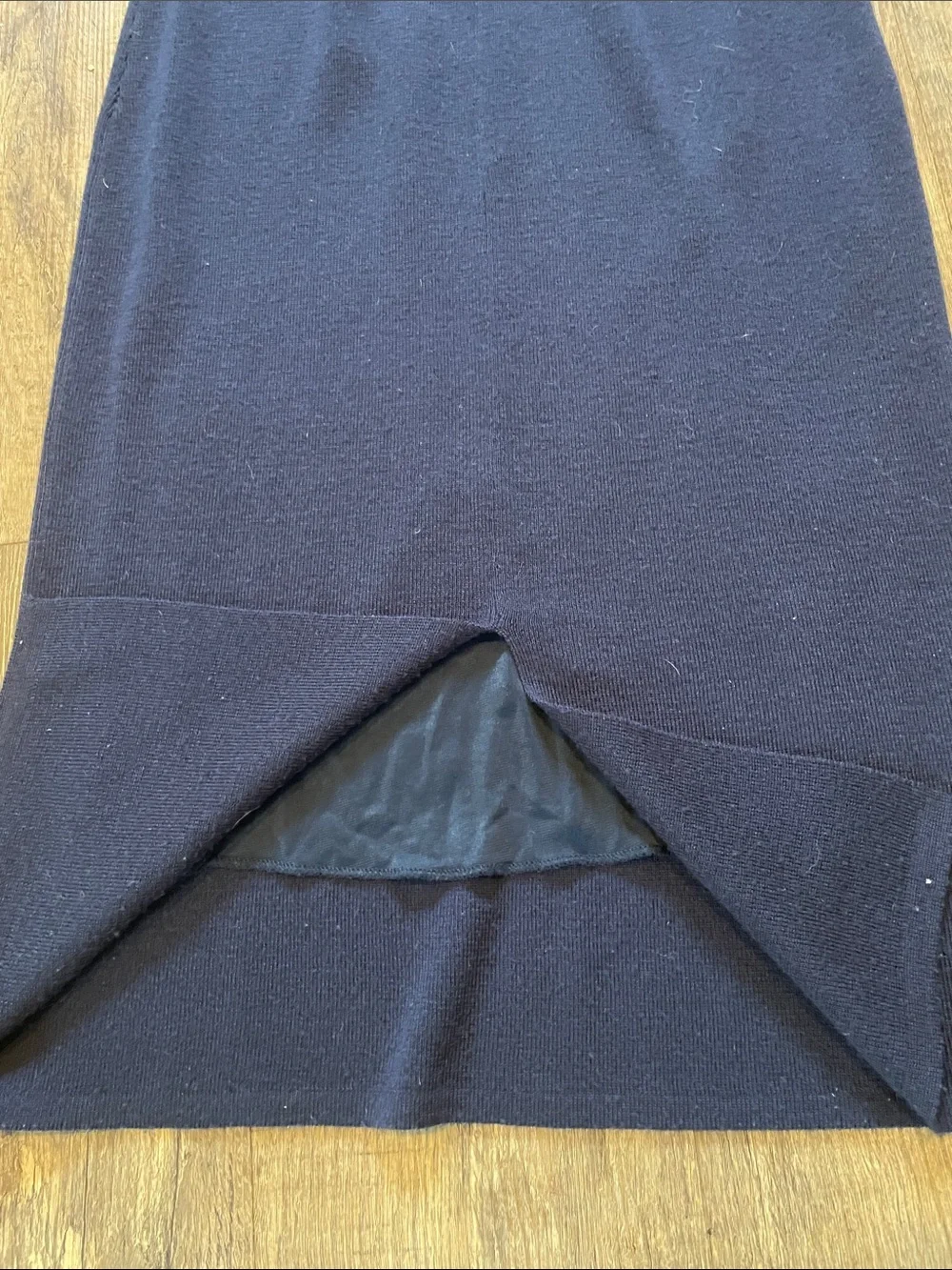Nicole Summers Wool Blend Knit Ankle Skirt Sz Small Navy‎